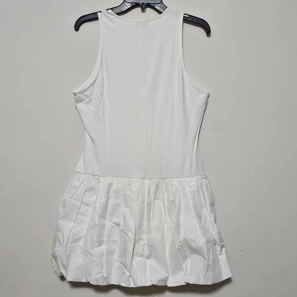 Gianni Bini Women's Dress Large White Crew Neck Sleeveless Mini Bubble Hem 0643 - Picture 9 of 12